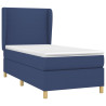 Cama box spring con colchón tela azul 90x200 cm 3