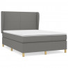 Cama com molas/colchão 140x190 cm tecido cinzento-escuro 2