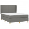 Cama box spring con colchón tela gris oscuro 140x190 cm 3