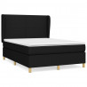 Cama box spring con colchón tela negro 140x190 cm 2