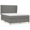 Cama box spring con colchón tela gris oscuro 140x200 cm 2