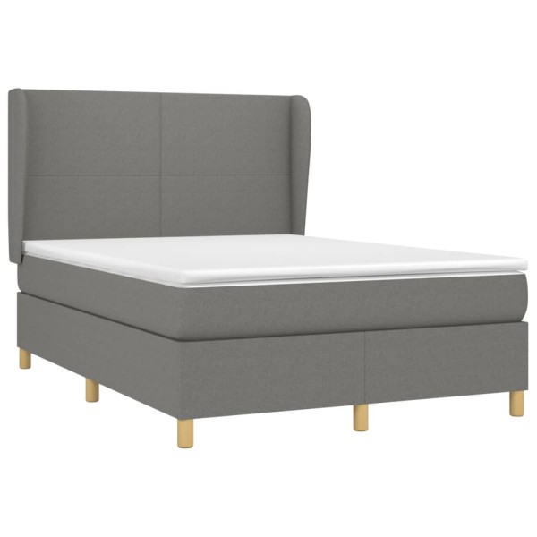 Cama com molas/colchão 140x200 cm tecido cinzento-escuro M 3