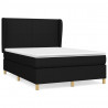 Cama box spring con colchón tela negro 140x200 cm 2