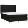 Cama box spring con colchón tela negro 140x200 cm 3