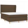 Cama box spring con colchón tela marrón oscuro 140x200 cm 2