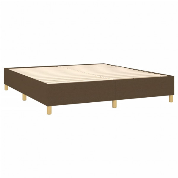 Cama box spring con colchón tela marrón oscuro 160x200 cm M 4