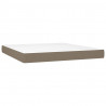 Cama box spring con colchón tela gris taupe 180x200 cm 5