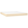 Cama box spring con colchón tela color crema 180x200 cm 5