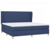 Cama box spring con colchón tela azul 200x200 cm 3