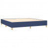 Cama box spring con colchón tela azul 200x200 cm 4