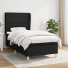 Cama com molas/colchão 90x190 cm tecido preto 1