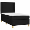 Cama com molas/colchão 90x190 cm tecido preto 3