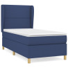 Cama box spring con colchón tela azul 90x190 cm 2