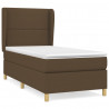 Cama box spring con colchón tela marrón oscuro 100x200 cm 2
