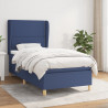 Cama box spring con colchón tela azul 100x200 cm 1