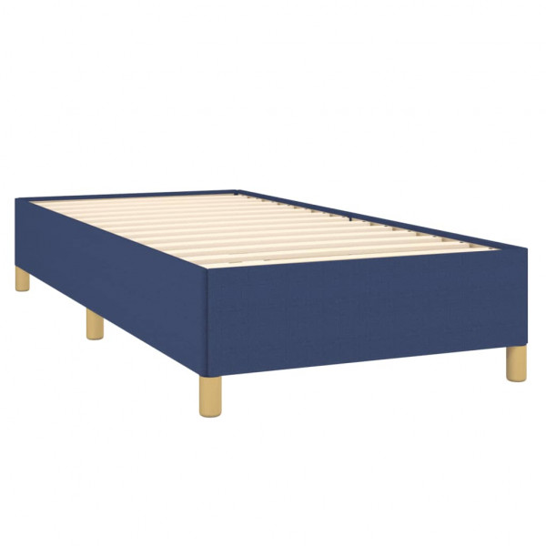 Cama box spring con colchón tela azul 100x200 cm M 4