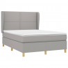 Cama box spring con colchón tela gris claro 140x190 cm 3