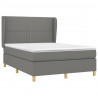 Cama box spring con colchón tela gris oscuro 140x190 cm 3