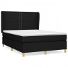 Cama box spring con colchón tela negro 140x190 cm 2