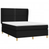 Cama box spring con colchón tela negro 140x190 cm 3
