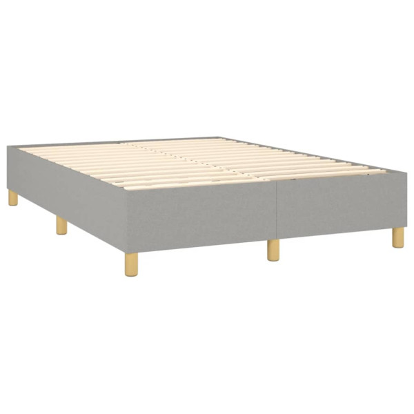 Cama box spring con colchón tela gris claro 140x200 cm M 4