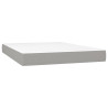 Cama box spring con colchón tela gris claro 140x200 cm 5