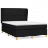 Cama box spring con colchón tela negro 140x200 cm 2