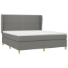 Cama box spring con colchón tela gris oscuro 160x200 cm 3