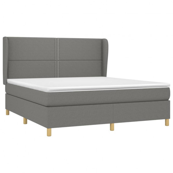 Cama com molas/colchão 180x200 cm tecido cinzento-escuro M 3