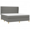 Cama box spring con colchón tela gris oscuro 180x200 cm 3