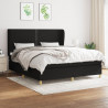 Cama com molas/colchão 180x200 cm tecido preto 1