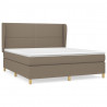 Cama box spring con colchón tela gris taupe 180x200 cm 2