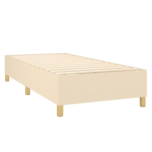 Cama box spring con colchón tela color crema 90x190 cm M 4