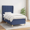 Cama box spring con colchón tela azul 90x190 cm 1