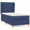 Cama box spring con colchón tela azul 90x190 cm 2