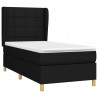Cama com molas/colchão 90x200 cm tecido preto 3