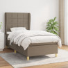 Cama box spring con colchón tela gris taupe 90x200 cm 1