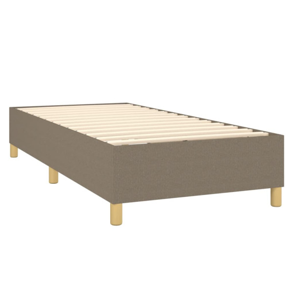 Cama com molas/colchão 90x200 cm tecido castanho-acinzentado M 4