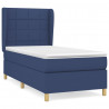 Cama box spring con colchón tela azul 90x200 cm 2