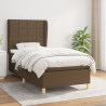 Cama com molas/colchão 100x200 cm tecido castanho-escuro 1