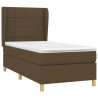 Cama box spring con colchón tela marrón oscuro 100x200 cm 3