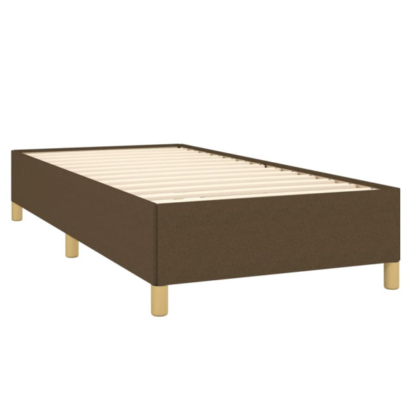 Cama box spring con colchón tela marrón oscuro 100x200 cm M 4