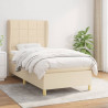 Cama com molas/colchão 100x200 cm tecido cor creme 1