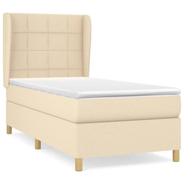 Cama com molas/colchão 100x200 cm tecido cor creme M 2