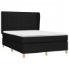 Cama box spring con colchón tela negro 140x200 cm 3