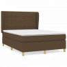 Cama box spring con colchón tela marrón oscuro 140x200 cm 2