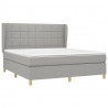 Cama box spring con colchón tela gris claro 160x200 cm 3
