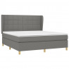 Cama box spring con colchón tela gris oscuro 160x200 cm 3