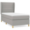 Cama box spring con colchón tela gris claro 80x200 cm 2