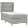 Cama box spring con colchón tela gris claro 80x200 cm 3